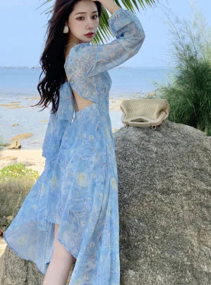 Printed Long Skirt for Summer Seaside Vacation