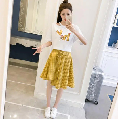Two-Piece Set: Top and Mini Skirt