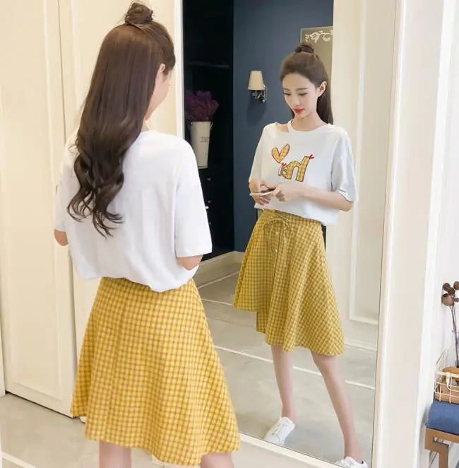 Two-Piece Set: Top and Mini Skirt