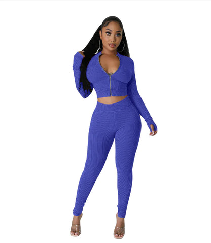 Women's Sexy V-Neck Blazer and Skirt Two-Piece Set