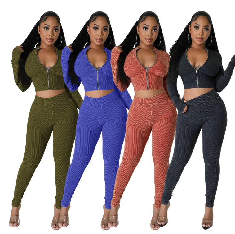Women's Sexy V-Neck Blazer and Skirt Two-Piece Set